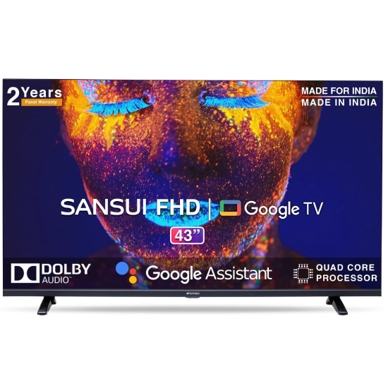 SANSUI 109cm (43 Inches) Full HD Smart Google LED TV Zen Panel Dolby Audio JSW43GSFHD